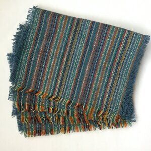 Multicolor Woven Rectangular Placemats Table Mats with Fringe Set of 4
